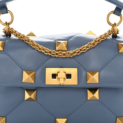 Valentino Garavani Nappa Medium Roman Stud Shoulder Bag Niagara 7 of 9