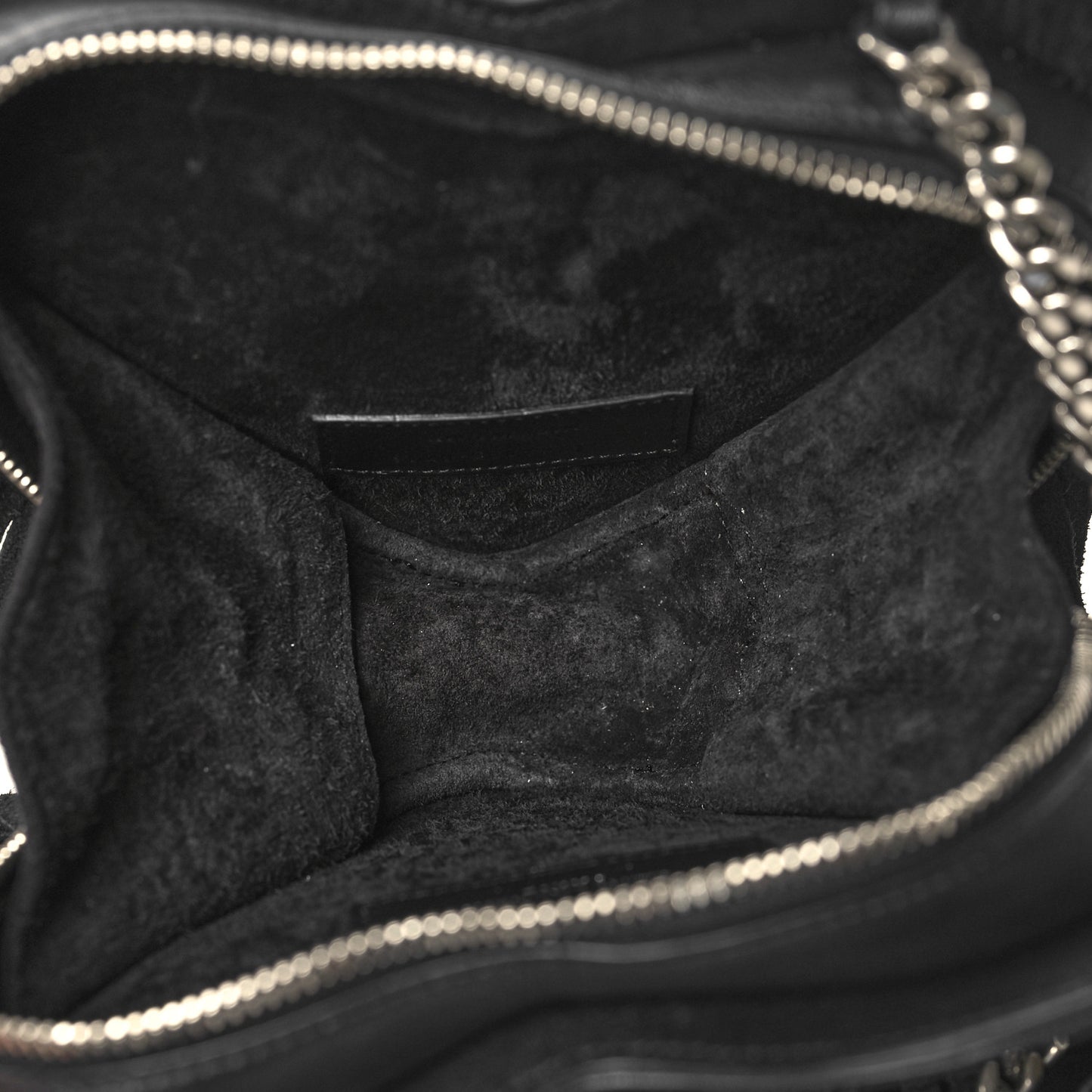 Calfskin Fringe Small Monogram Love Shoulder Bag Black