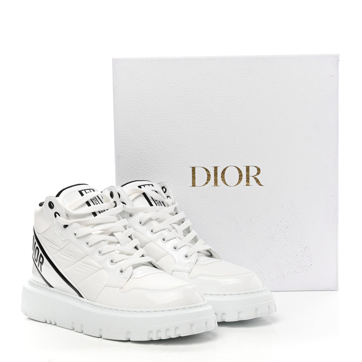 Nylon Fabric Womens D-Player High Top Sneakers 40.5 White Black
