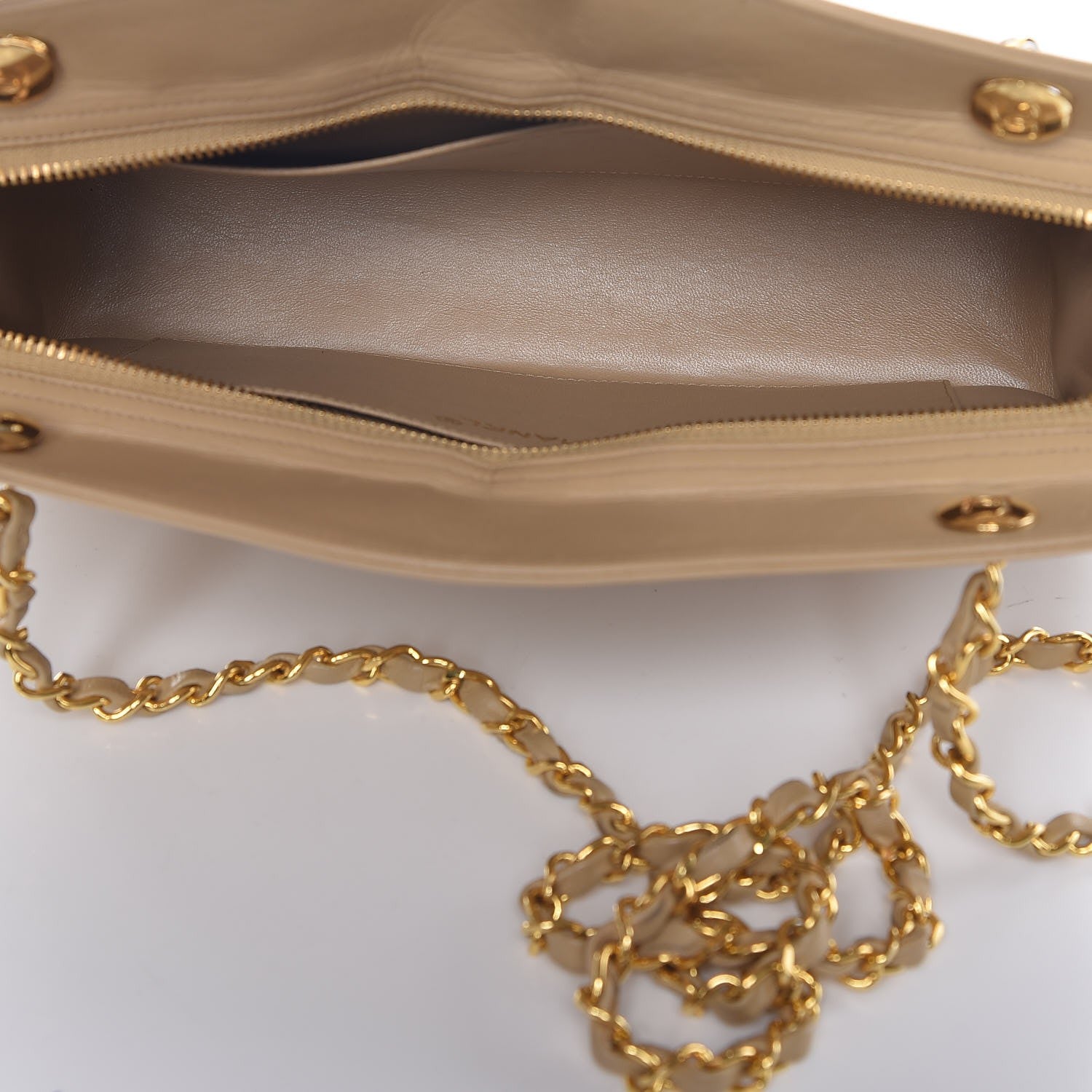 Chanel Lambskin Quilted Shoulder Bag Beige 5 of 18