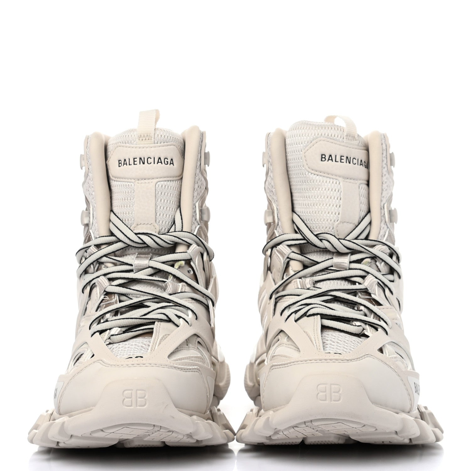 Balenciaga Mesh Nylon Womens Track Hike Sneakers 38 Full Beige 2 of 9