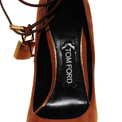 Tom Ford Suede Ankle-Lock Pumps Caramel 37.5 7 of 7