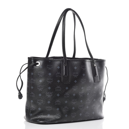 MCM Visetos Medium Liz Reversible Shopper Tote Black 3 of 12