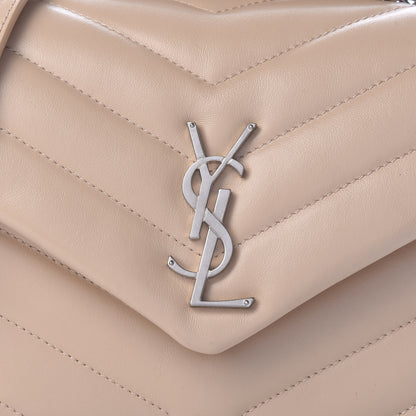 Saint Laurent Calfskin Y Quilted Monogram Small Loulou Chain Satchel Dark Beige 9 of 12