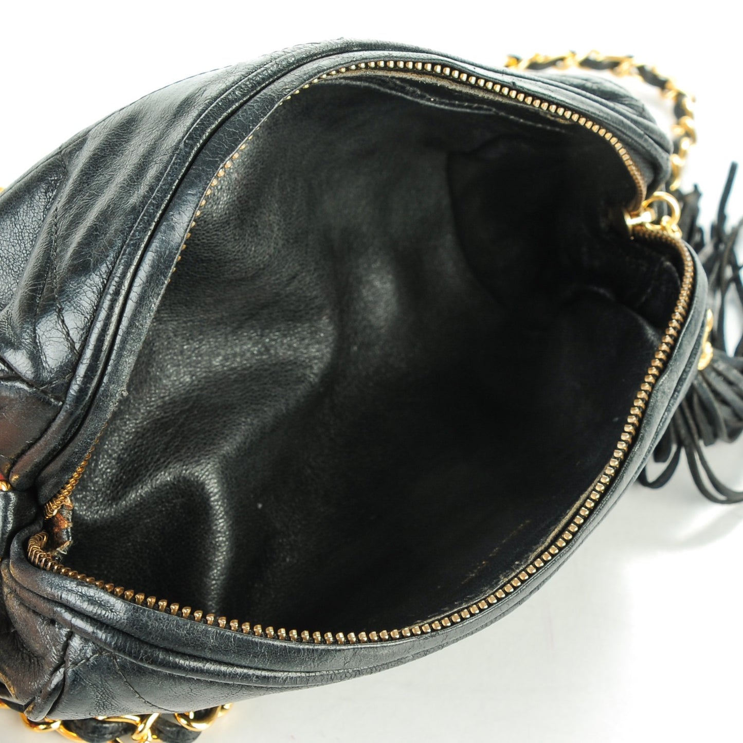 Lambskin Small Tassel Shoulder Bag Black