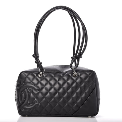 Chanel Calfskin Quilted Large Cambon Bowler Black 1 of 7