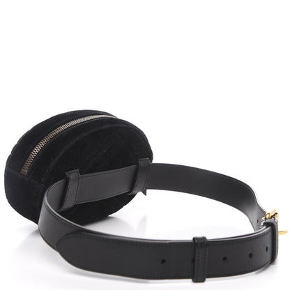 Gucci Velvet Matelasse Marquise Crystals GG Marmont Belt Bag 85 34 Black 2 of 11
