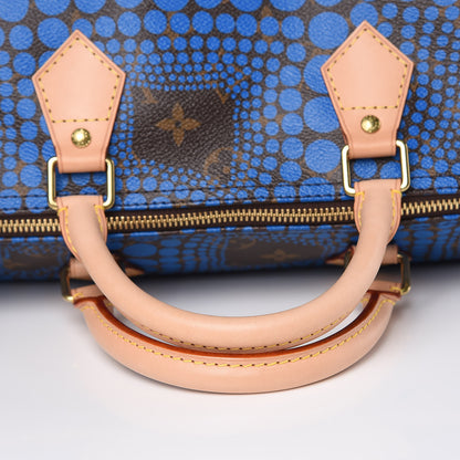 Louis Vuitton Monogram Kusama Town Speedy 30 Blue 10 of 11