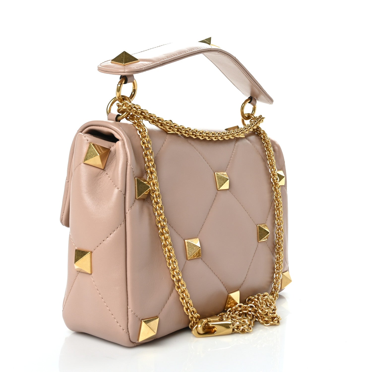 Valentino Garavani Nappa Large Roman Stud Shoulder Bag Rose Cannelle 3 of 8