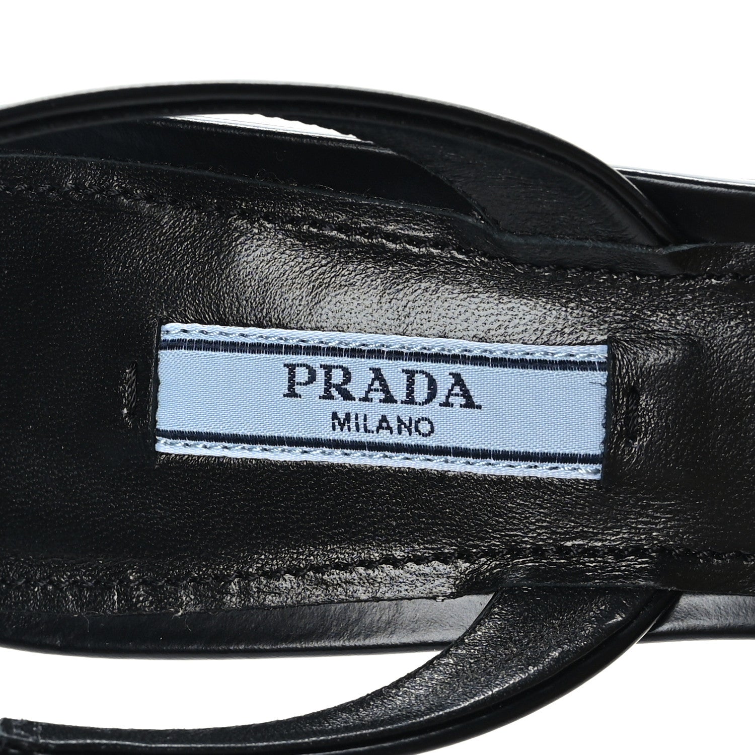 Prada Spazzolato Logo Pointed Toe 55mm Slingback Pumps 38 Black 6 of 7