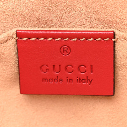 Gucci Calfskin Matelasse Mini GG Marmont Chain Shoulder Bag Hibiscus Red 6 of 11