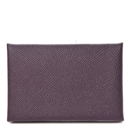 Hermes Epsom Calvi Card Case Raisin 1 of 8