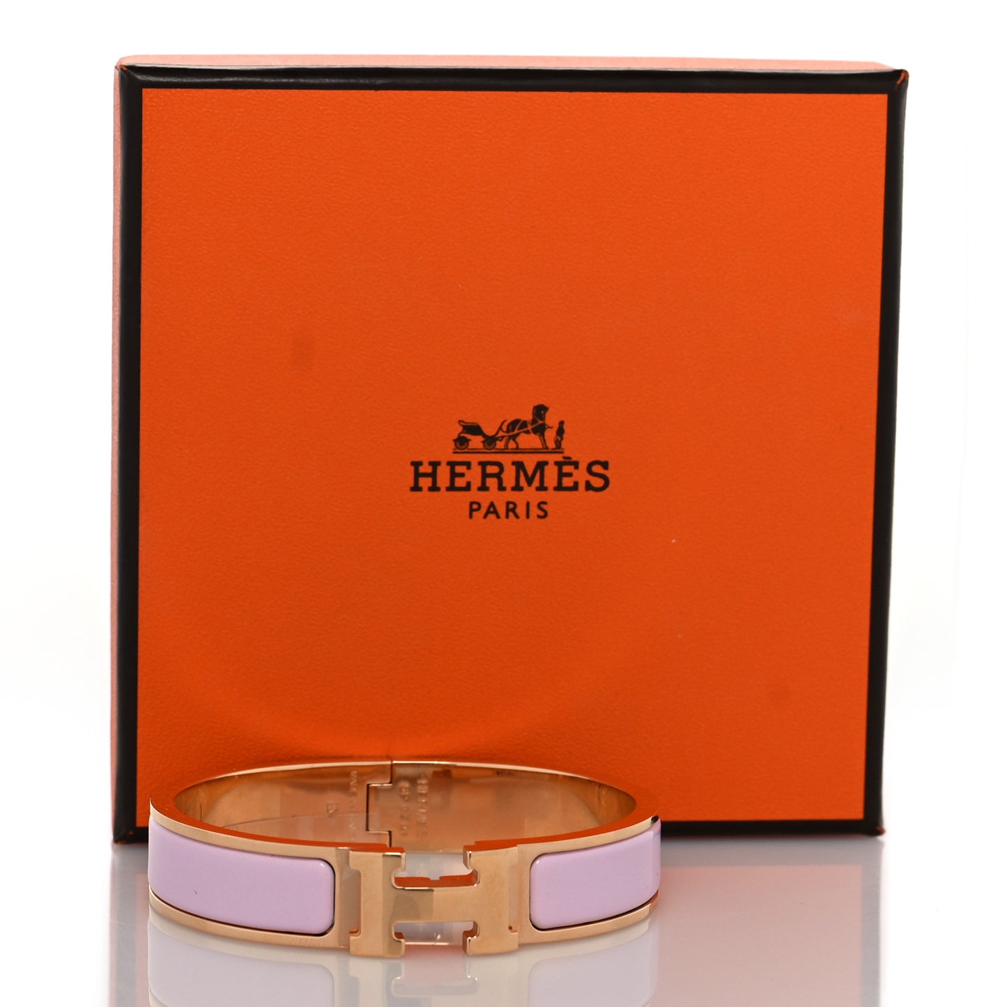Enamel Narrow Clic Clac H Bracelet PM Rose Dragee