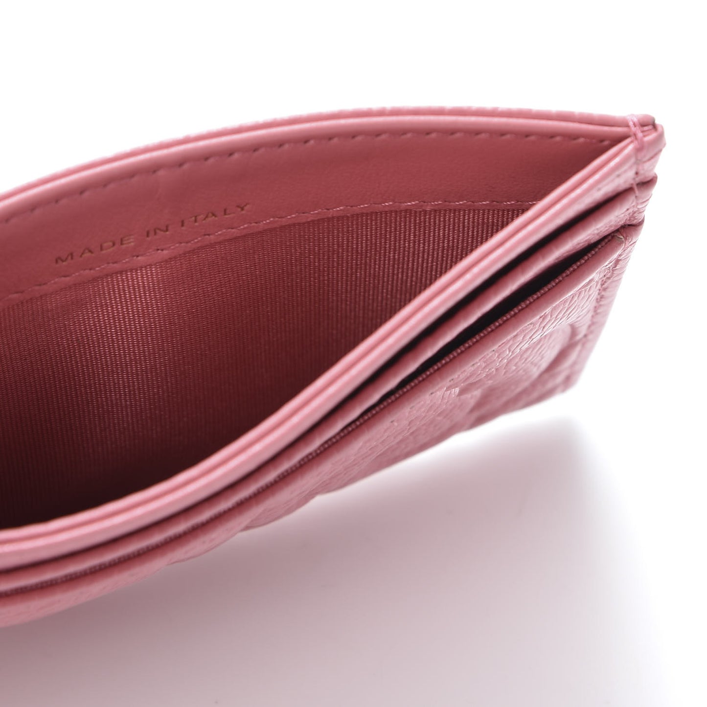 Caviar Camellia Embossed Card Holder Pink
