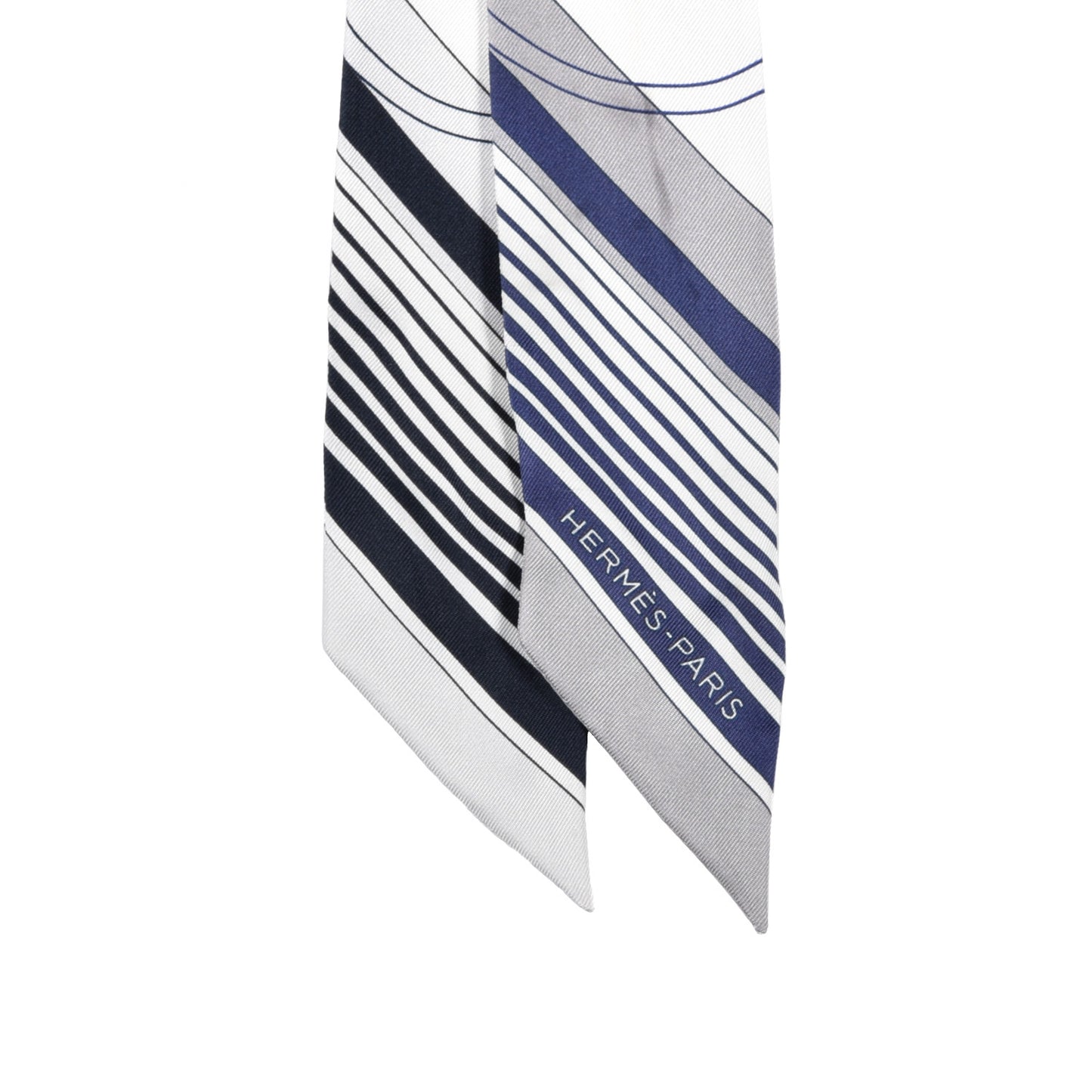 Silk Ex-Libris Twilly White Marine Gris