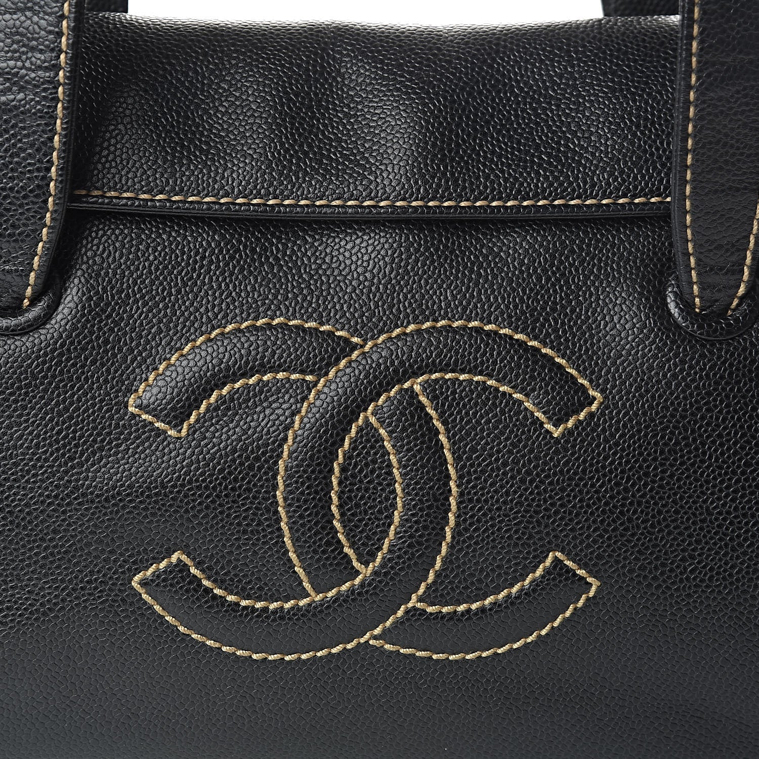 Chanel Caviar CC Stitched Flap Shoulder Bag Black 11 of 11