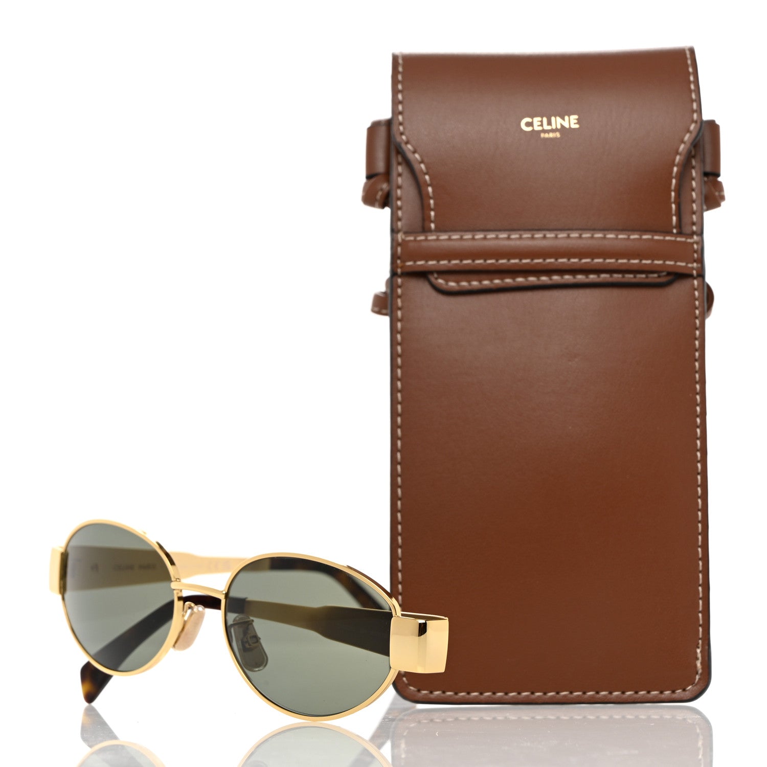 Celine Metal Triomphe 01 Sunglasses CL40235U Gold Green 7 of 7