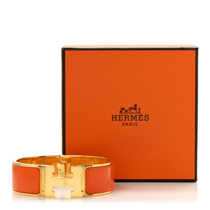 Hermes Enamel Wide Clic Clac H Bracelet PM Orange 5 of 5