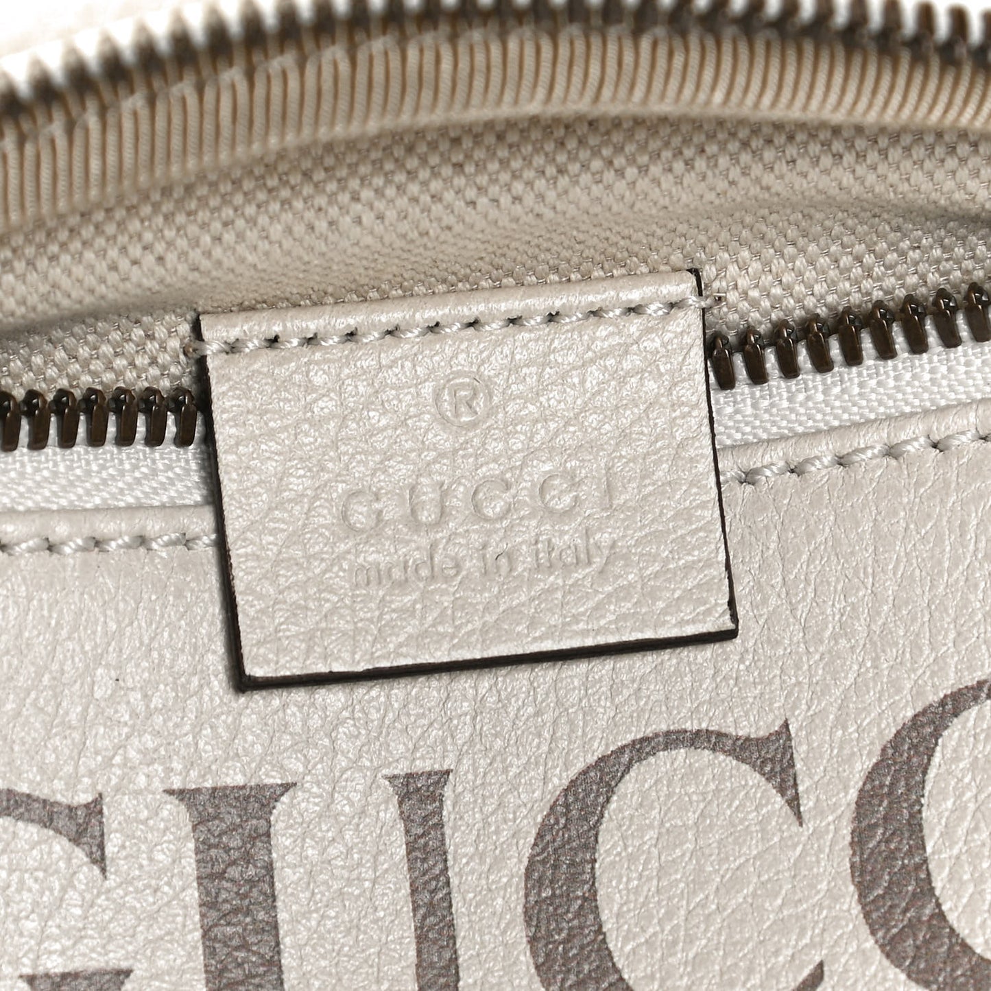 Grained Calfskin Small Logo Belt Bag White