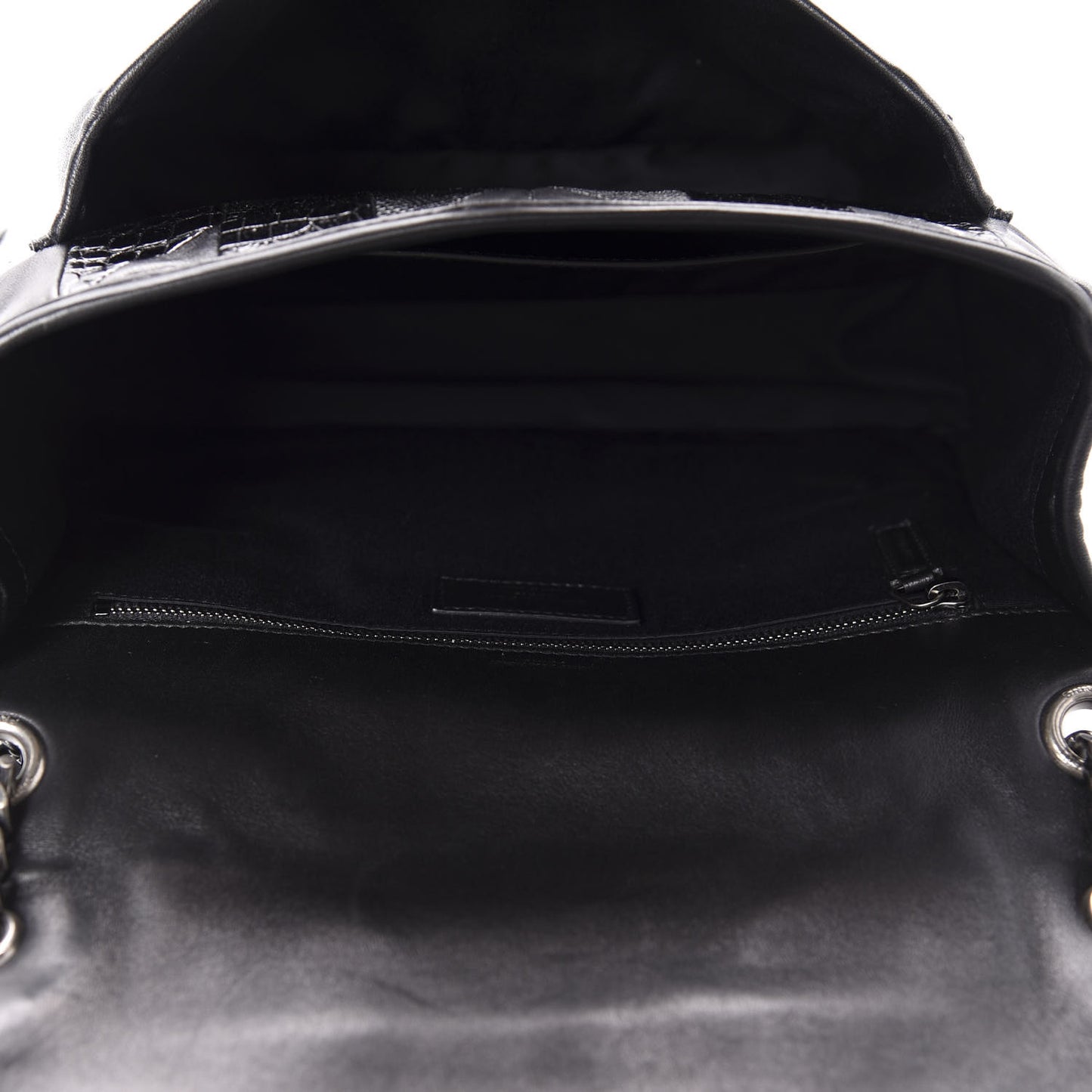 Calfskin Ayers Patchwork Monogram Medium Niki Chain Satchel Black