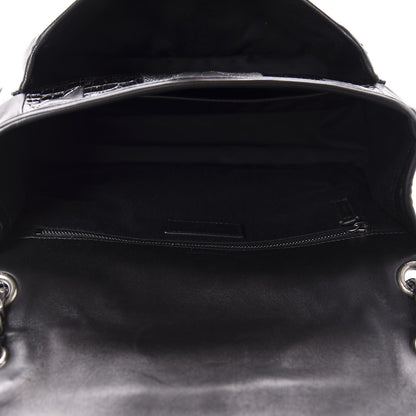 Saint Laurent Calfskin Ayers Patchwork Monogram Medium Niki Chain Satchel Black 6 of 12