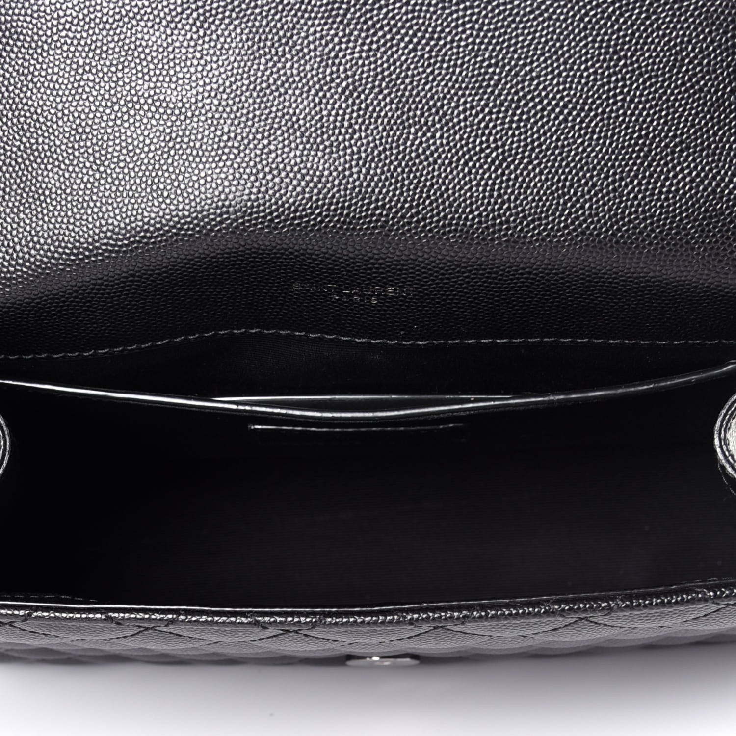 Saint Laurent Grain De Poudre Textured Mixed Matelasse Triquilt Medium Monogram Satchel Black 5 of 8