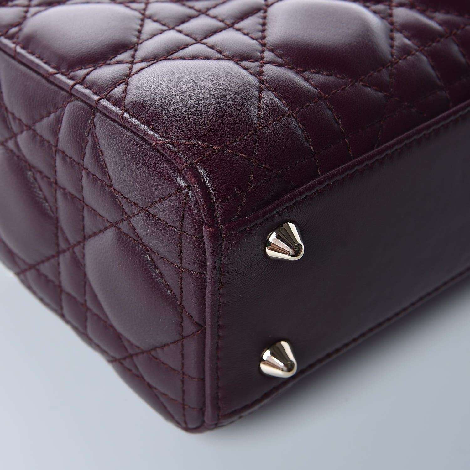 Christian Dior Lambskin Cannage Small Lucky Badges My Lady Dior Burgundy 13 of 14