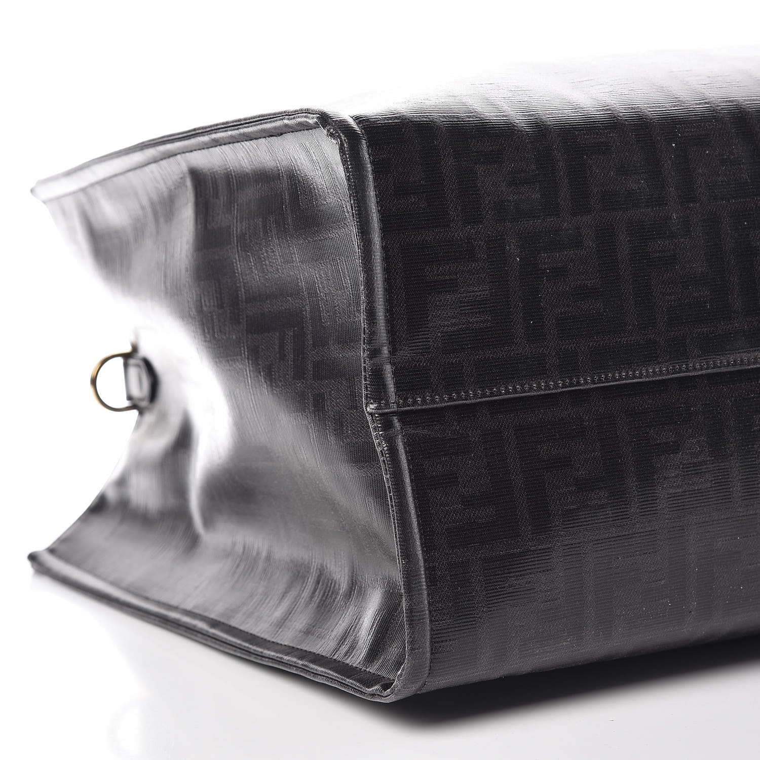 Fendi X FILA Glazed Fabric FF 1974 Mania Shopping Tote Bag Black White 5 of 13