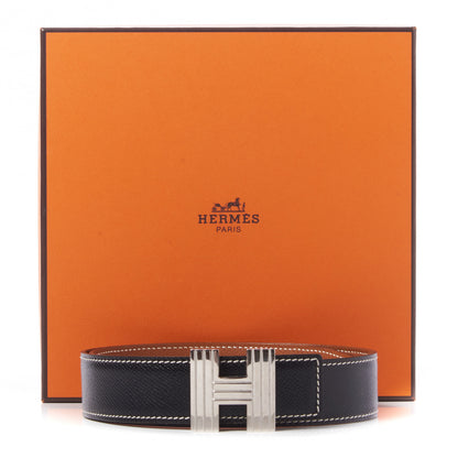Hermes Courchevel Togo Cadena H 32mm H Belt 65 Black Gold 5 of 5