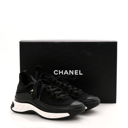 Chanel Velvet Calfskin Mixed Fibers CC Sneakers 36 Black 10 of 10