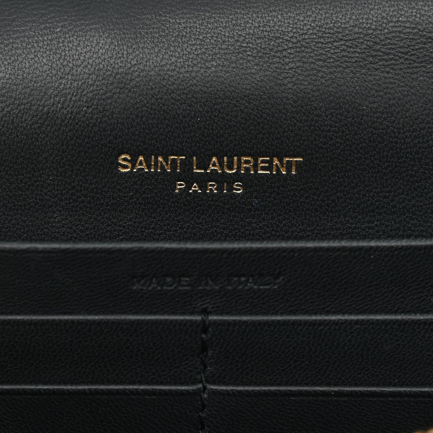 Lambskin Matelasse Monogram Vicky Chain Wallet Black