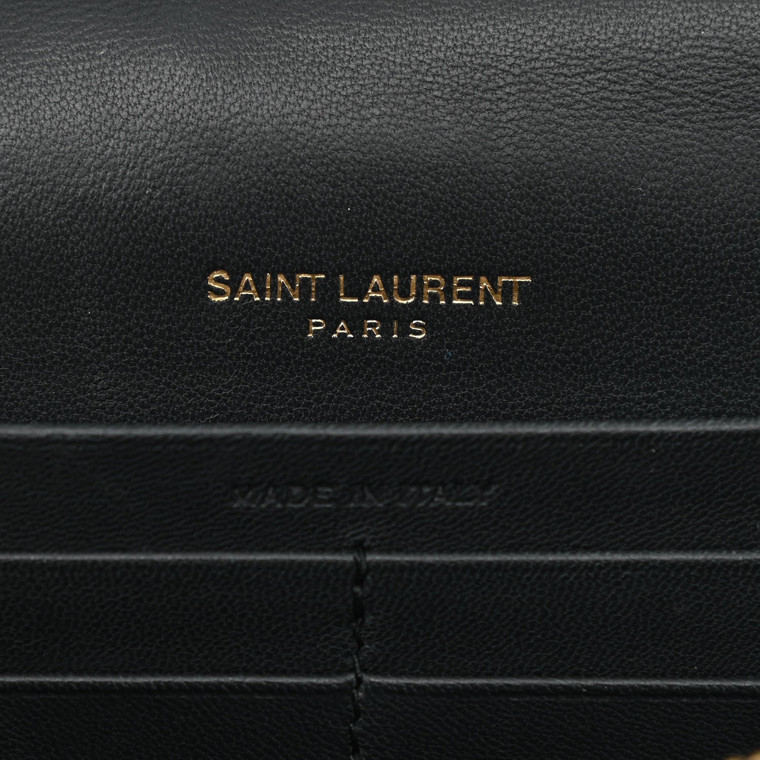 Saint Laurent Lambskin Matelasse Monogram Vicky Chain Wallet Black 5 of 13