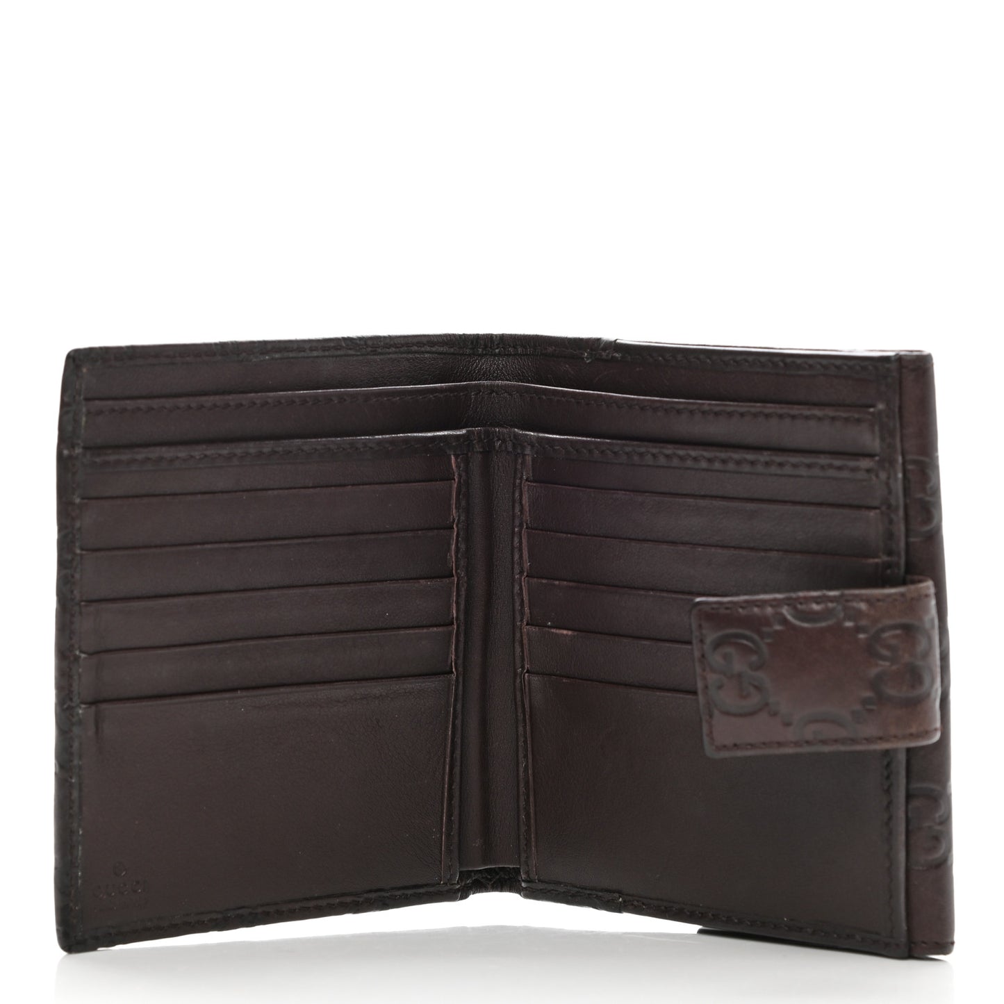 Guccissima Princy French Flap Wallet Chocolate Brown