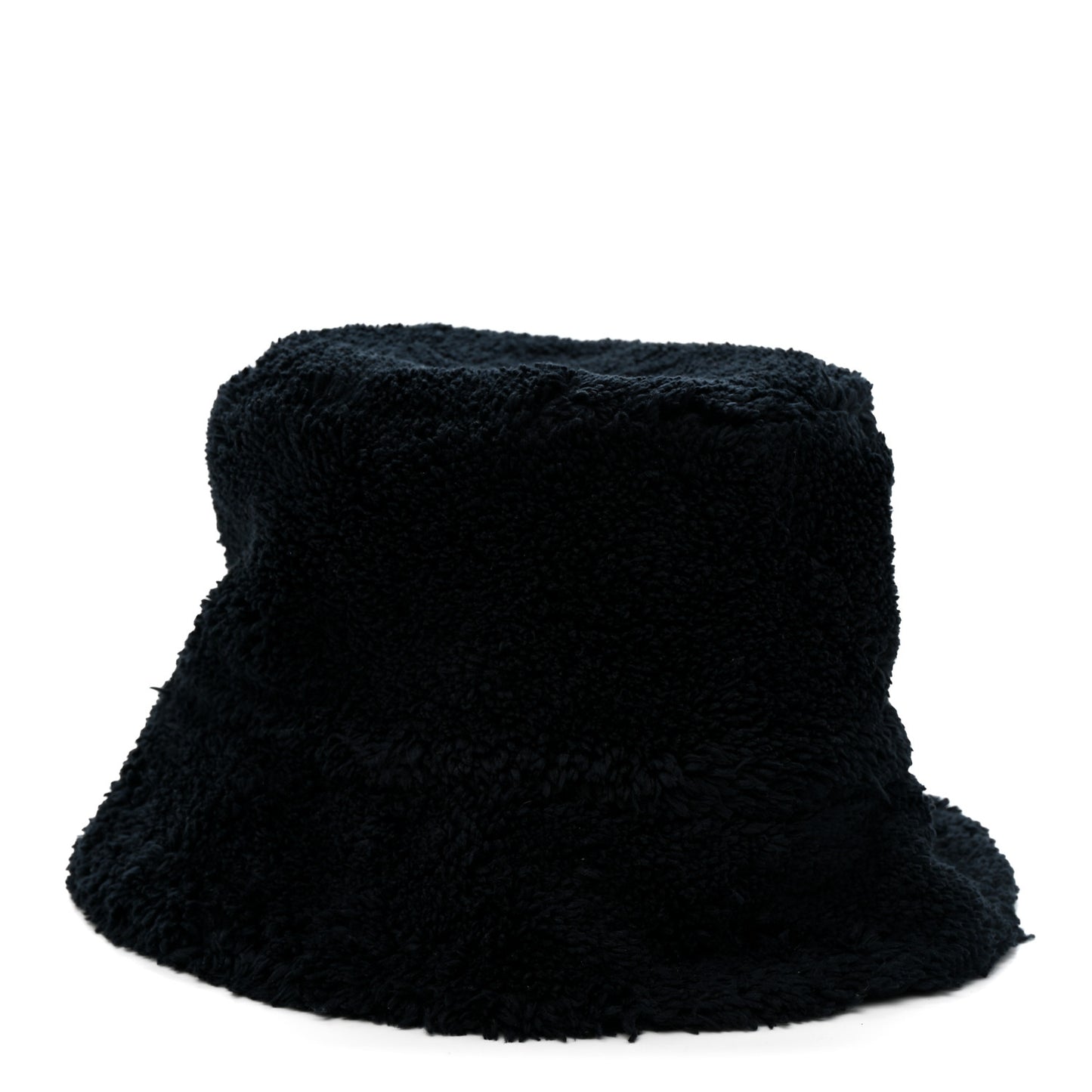Terry Cloth Logo Embroidered Womens Bucket Hat M Black White