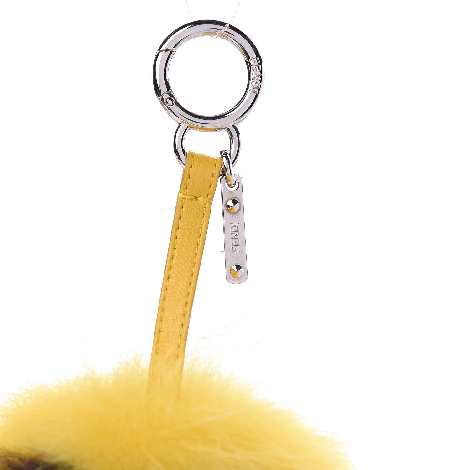 Fendi Fox Fur F ABCharm Bag Charm Black Yellow 4 of 5