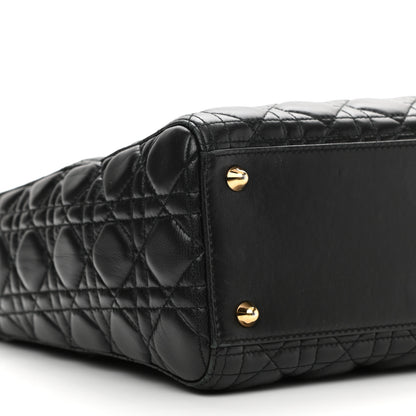 Christian Dior Lambskin Cannage Large Lady Dior Black 17 of 21