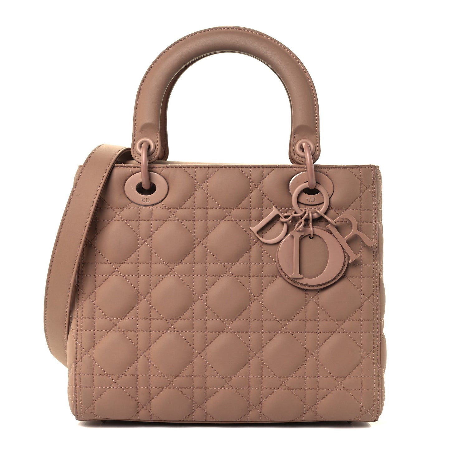 Ultra Matte Calfskin Cannage Medium Lady Dior Beige