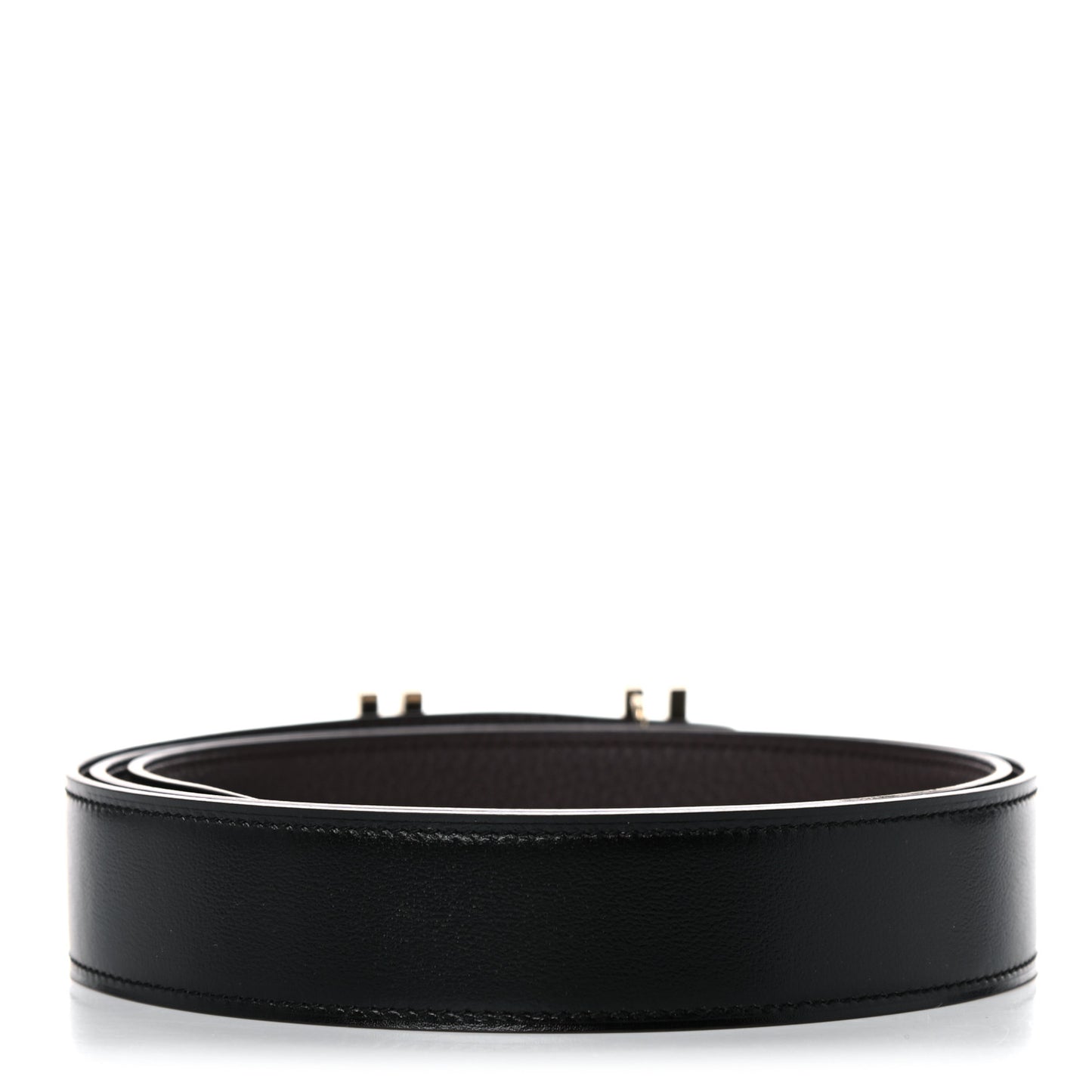 Box Togo 32mm Au Carre H Belt 100 Black Chocolate