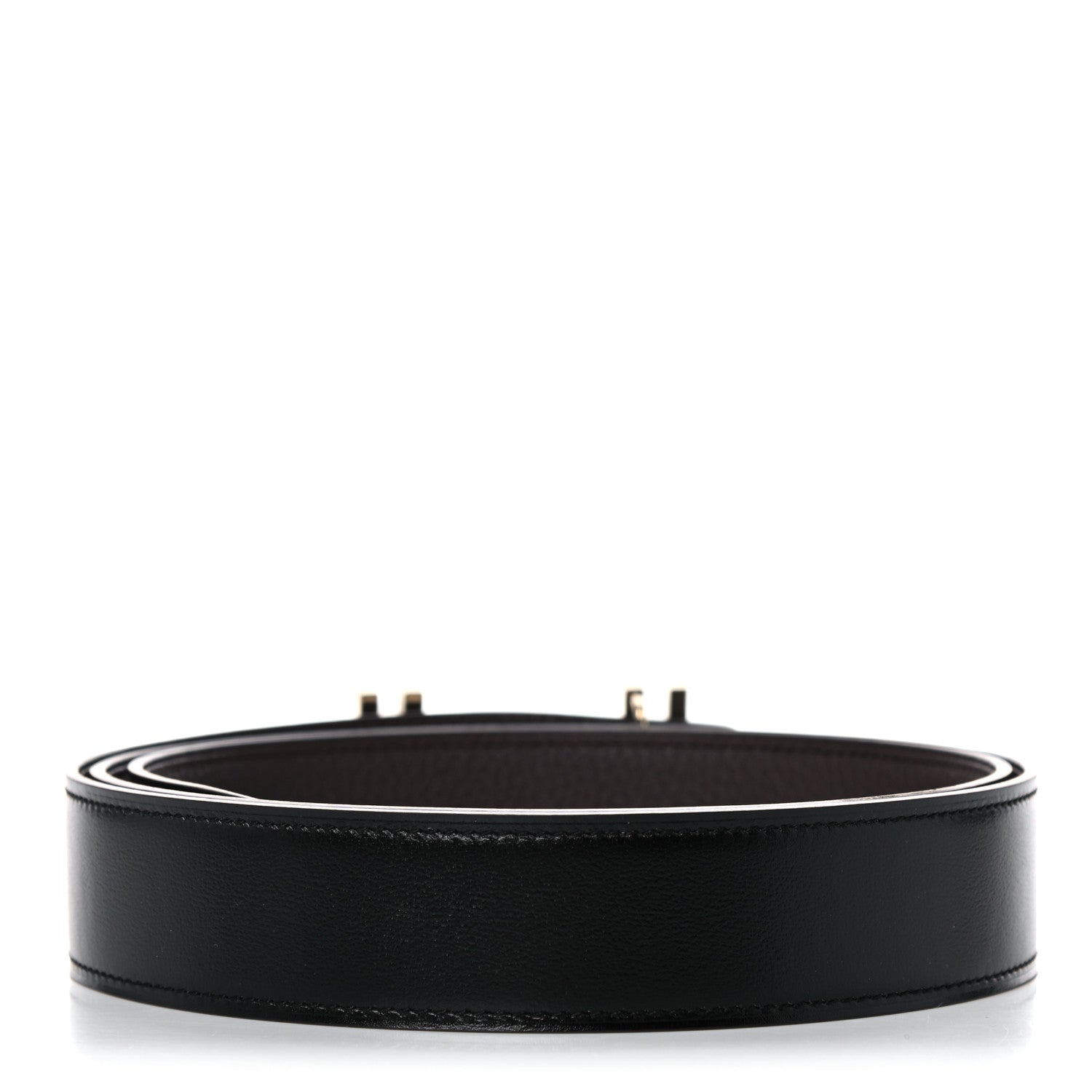 Hermes Box Togo 32mm Au Carre H Belt 100 Black Chocolate 2 of 5