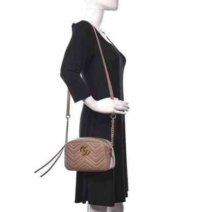 Gucci Calfskin Matelasse Small GG Marmont Chain Shoulder Bag Porcelain Rose 2 of 11