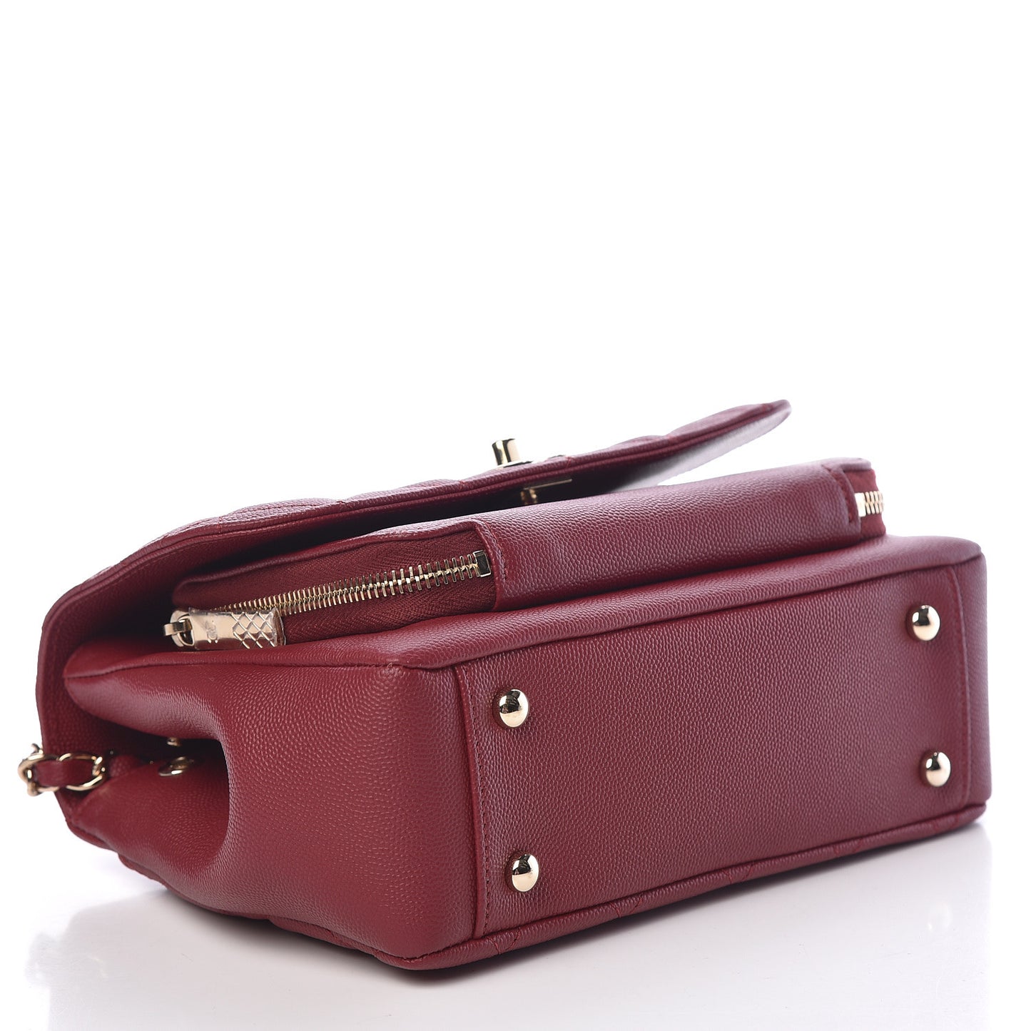 Caviar Quilted Small Business Affinity Flap Burgundy