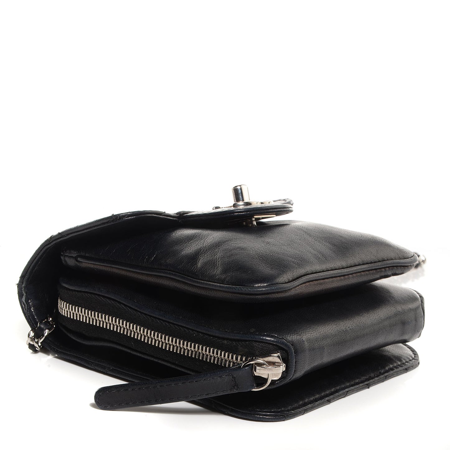Lambskin Quilted Mini Crossbody Flap Black