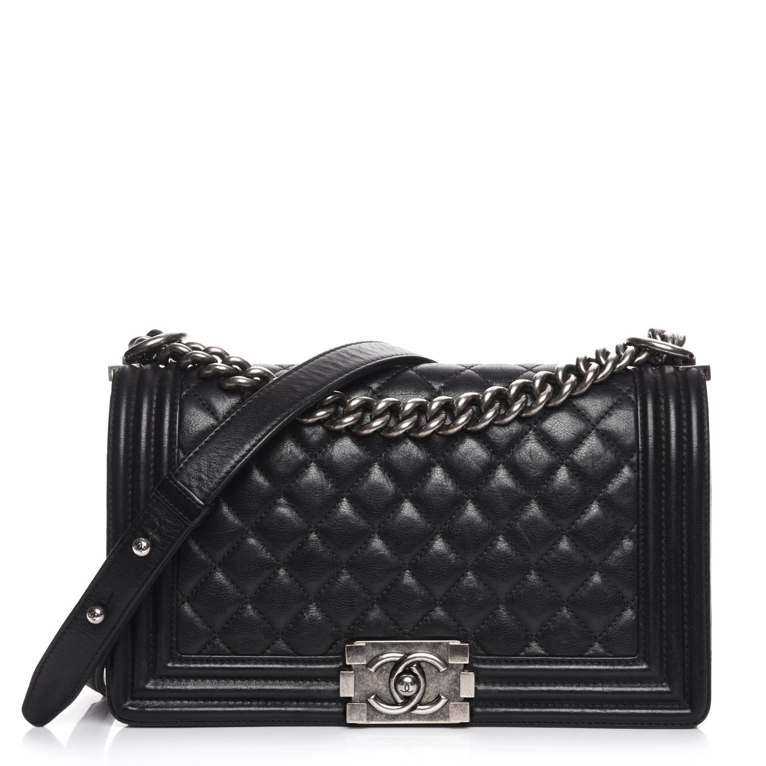 Chanel Calfskin Quilted Medium Boy Flap Black 1 of 7