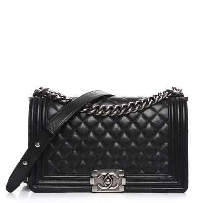 Chanel Calfskin Quilted Medium Boy Flap Black 1 of 7