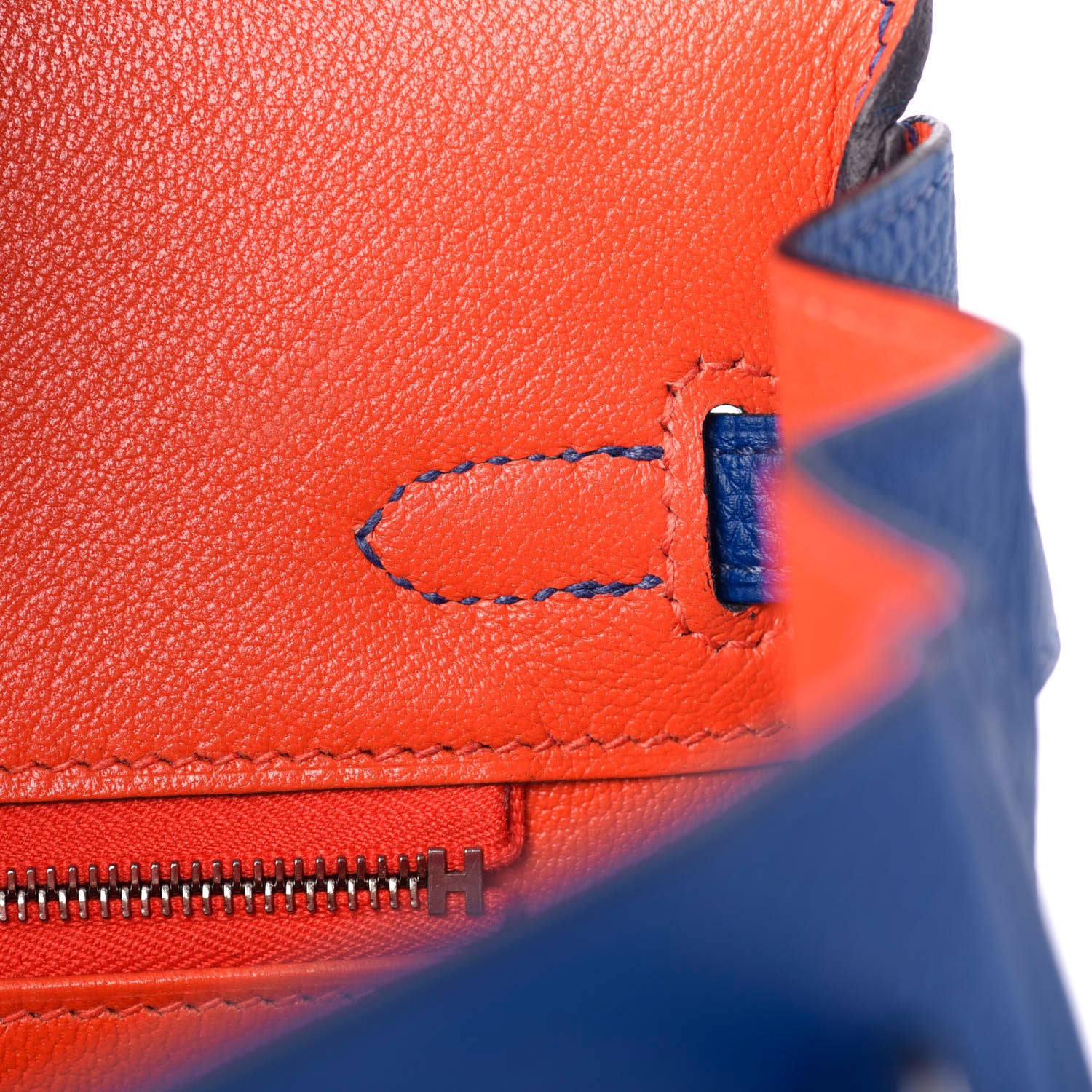 Hermes Togo Verso Birkin 25 Bleu Royal Capucine 21 of 35