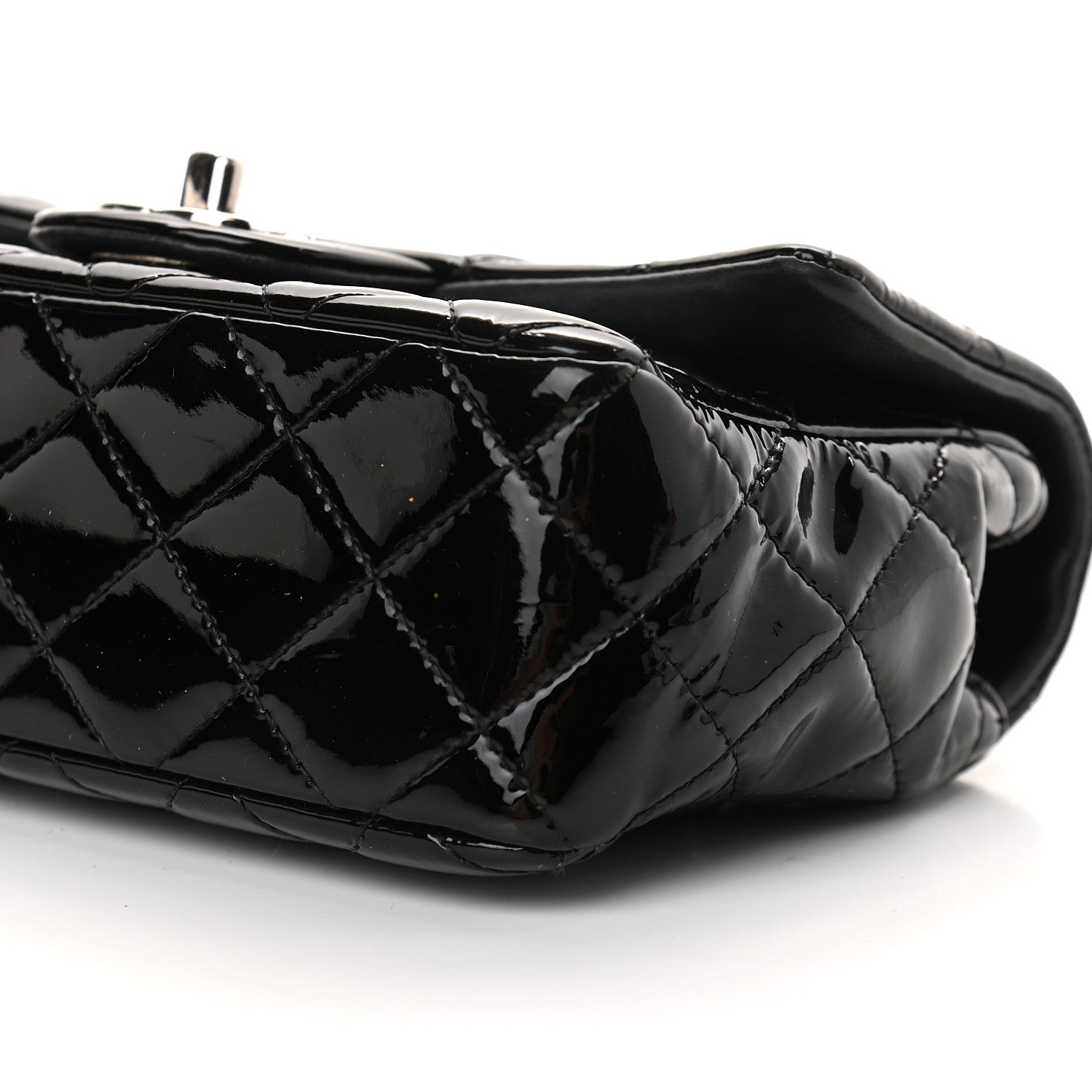 Chanel Patent Calfskin Quilted Mini Rectangular Flap Black 9 of 9