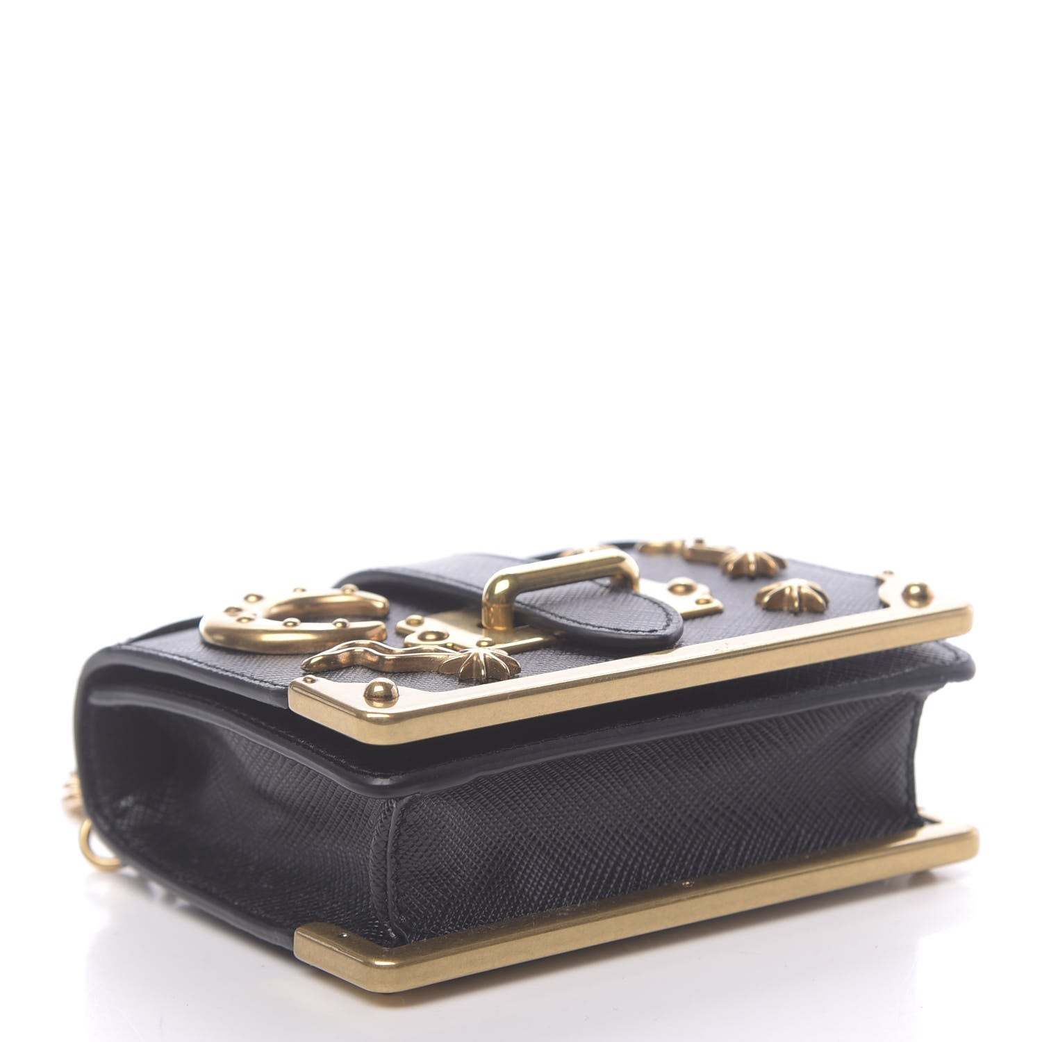Prada Saffiano Astrology Mini Cahier Bag Black 4 of 10