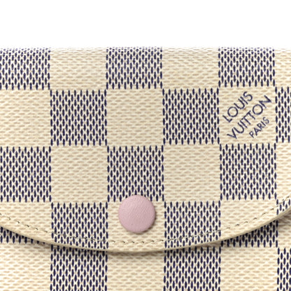 Louis Vuitton Damier Azur Rosalie Coin Purse Rose Ballerine 7 of 9
