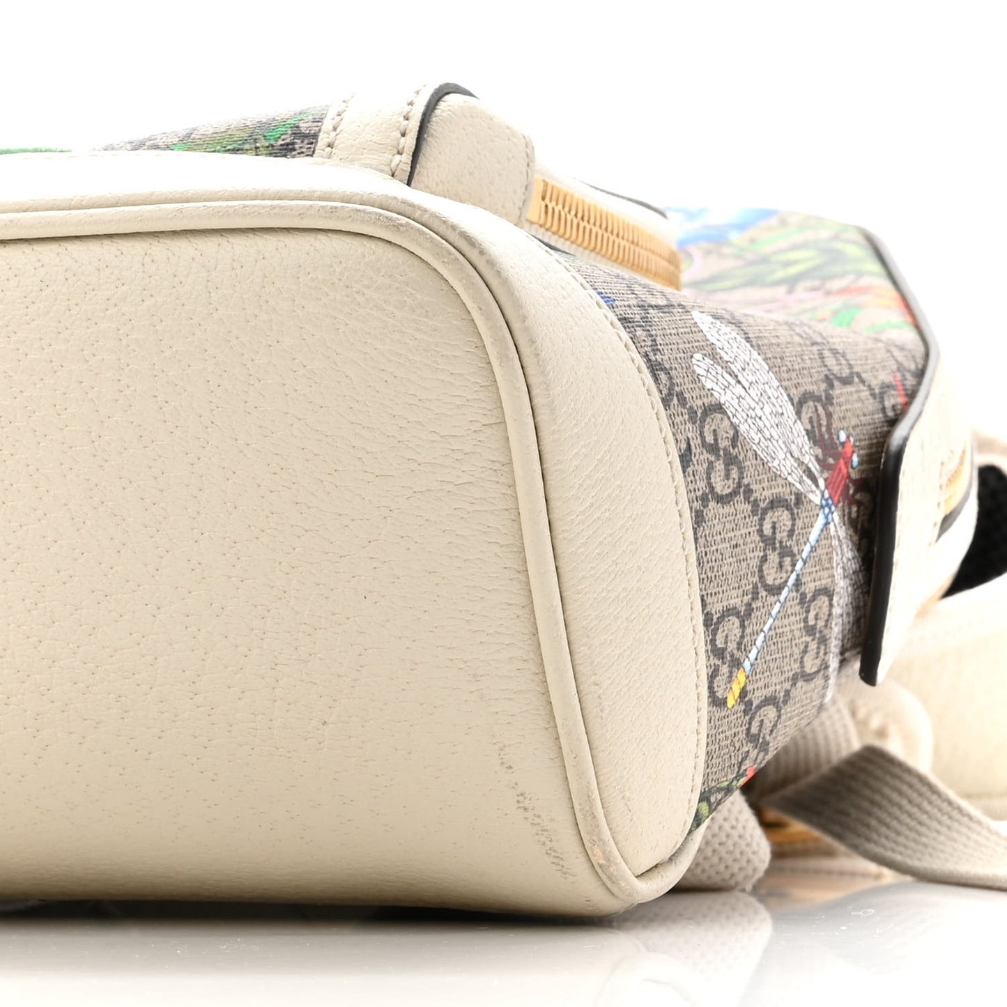 GG Supreme Monogram Flora Web Small Ophidia Day Backpack White