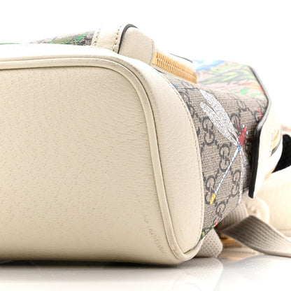 Gucci GG Supreme Monogram Flora Web Small Ophidia Day Backpack White 10 of 11
